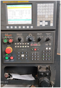 Control panel of vertical machining center
